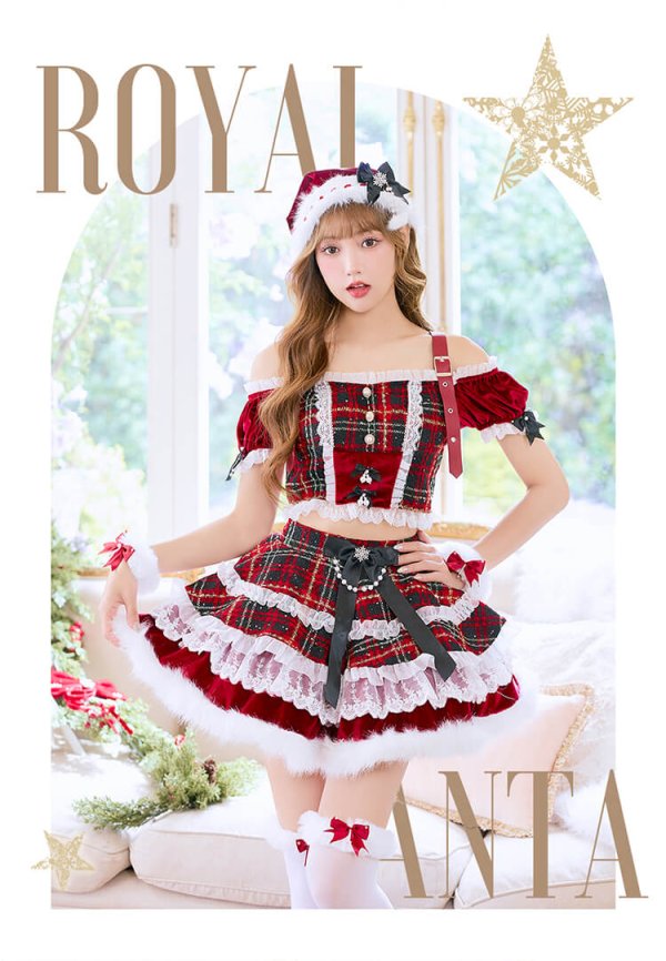 画像7: 【クリスマスコスプレ10点セット】【Malymoon/マリームーン】ロイヤルツイードケープサンタ【2サイズ/1カラー】【予約/12月上旬発送予定】[HC03] (7)