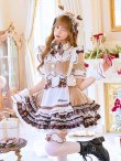 画像1: 【クリスマスコスプレ13点セット】【Malymoon/マリームーン】ミルクティーチェックトナカイメイド【2サイズ/1カラー】【予約/12月上旬発送予定】[HC03] (1)