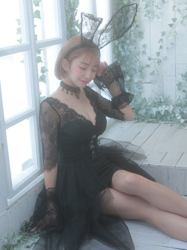 画像10: 【即日発送】ブラックバニーコスプレセット【sugar nineハロウィン4点セット】 【S-XLサイズ/1カラー】(H122YN)【OF01】 (10)