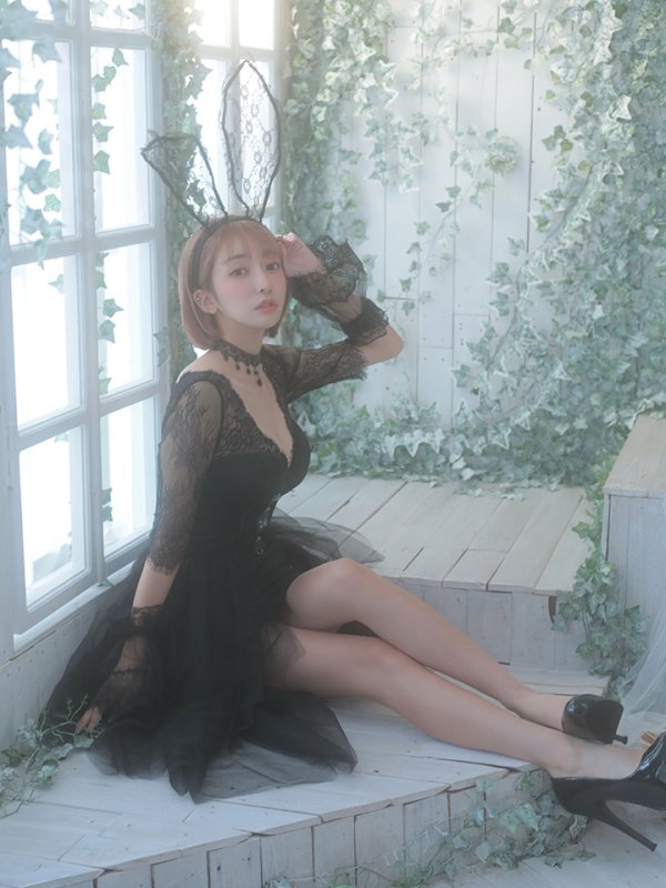 画像11: 【即日発送】ブラックバニーコスプレセット【sugar nineハロウィン4点セット】 【S-XLサイズ/1カラー】(H122YN)【OF01】 (11)