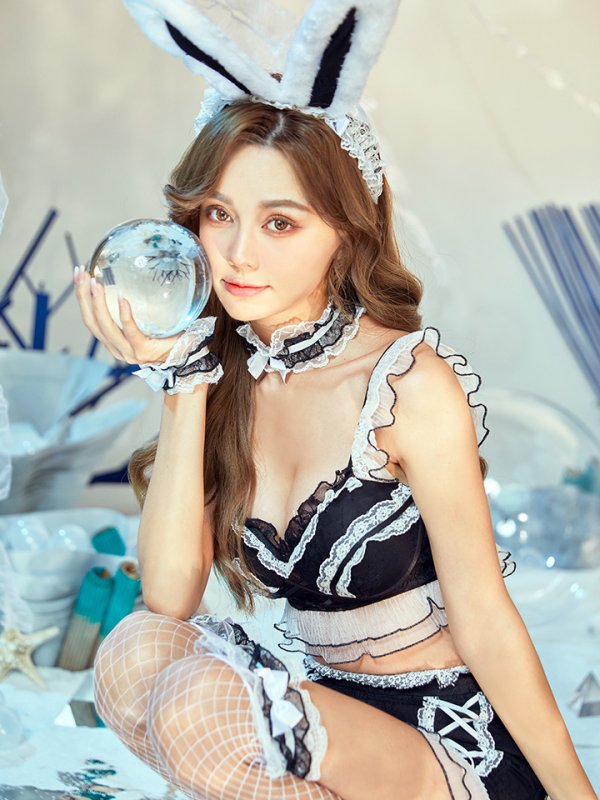 画像11: 【即日発送】【sugar nine×マリームーンコラボ】 セクシーレースバニーコスプレセット【sugar nineハロウィンコスプレ7点セット】【S-Mサイズ/3カラー】[HC02] (11)