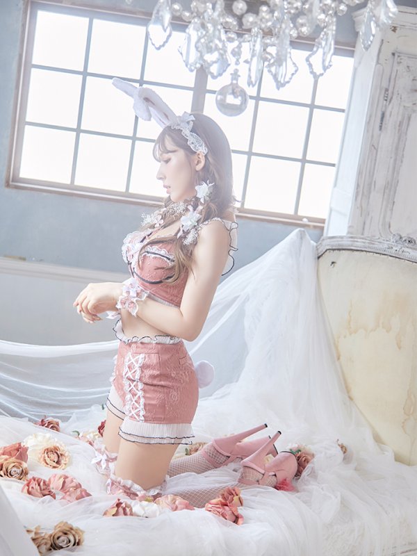 画像16: 【即日発送】【sugar nine×マリームーンコラボ】 セクシーレースバニーコスプレセット【sugar nineハロウィンコスプレ7点セット】【S-Mサイズ/3カラー】[HC03] (16)