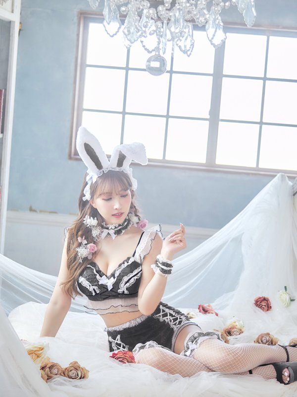 画像10: 【即日発送】【sugar nine×マリームーンコラボ】 セクシーレースバニーコスプレセット【sugar nineハロウィンコスプレ7点セット】【S-Mサイズ/3カラー】[HC03] (10)