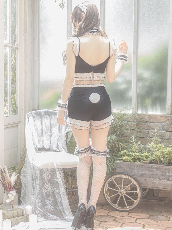 画像12: 【即日発送】【sugar nine×マリームーンコラボ】 セクシーレースバニーコスプレセット【sugar nineハロウィン7点セット】【S-Mサイズ/3カラー】[HC02] (12)