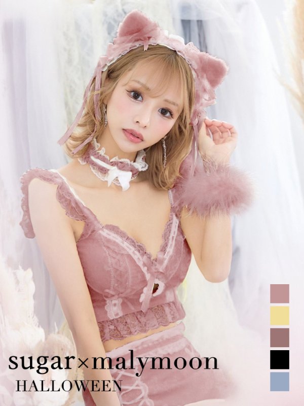 画像12: 門りょうちゃん着用【マリームーンコラボ】 セクシーレースキャット【ハロウィンコスプレ6点セット】【XS-L/7カラー】[OF01] (12)