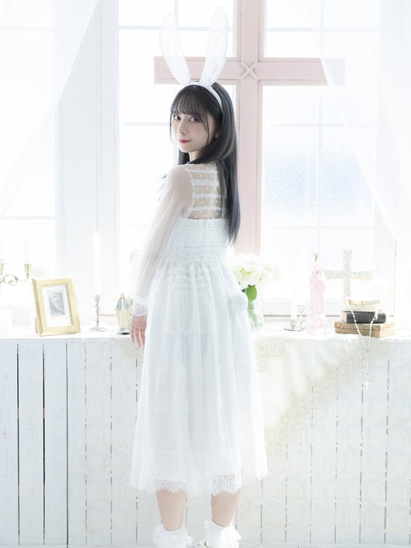 画像4: 【SALE!!】【即日発送】バニーワンピースコスプレ/レースワンピース【sugar nineハロウィン3点セット】【S-Lサイズ/1カラー】[HC03] (4)