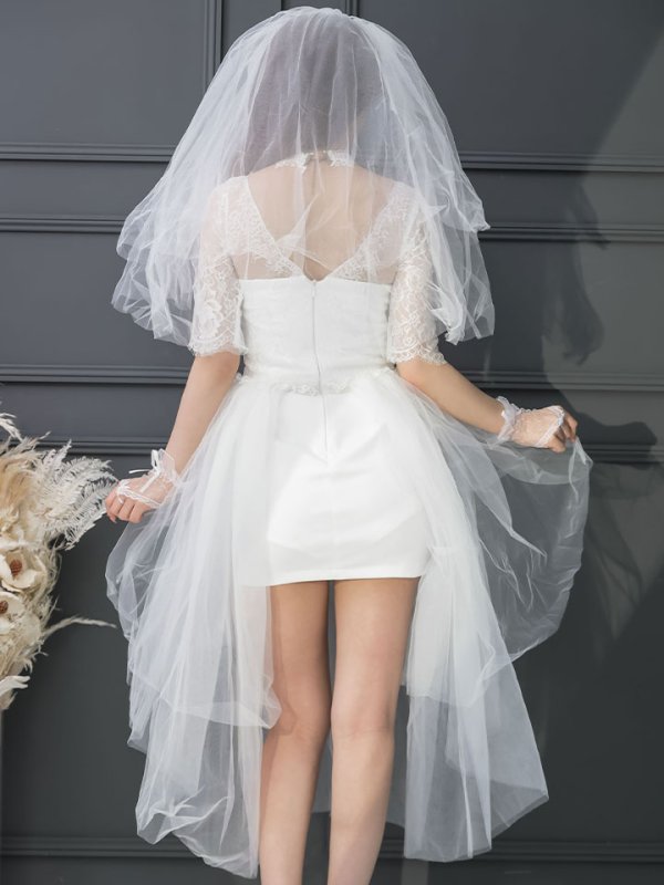 画像6: 【SALE!!】【即日発送】ショートイン花嫁ゾンビコスプレ/ブライドゾンビ【sugar nineハロウィン4点セット】【S-Lサイズ/1カラー】[OF01] (6)