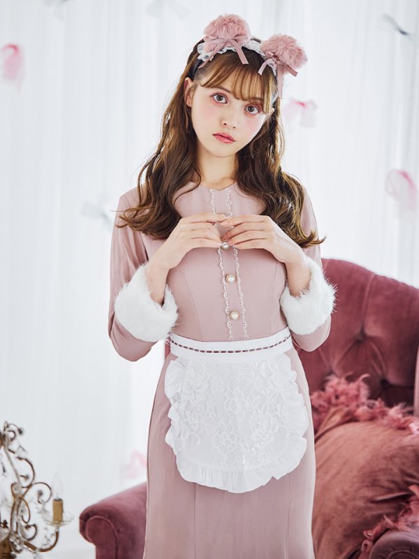 画像13: 【SALE!!】【即日発送】ファーポンチョ付きベアメイドコスプレ/ワンピースコスプレ【sugar nineハロウィン4点セット】【S-Lサイズ/1カラー】[OF01] (13)