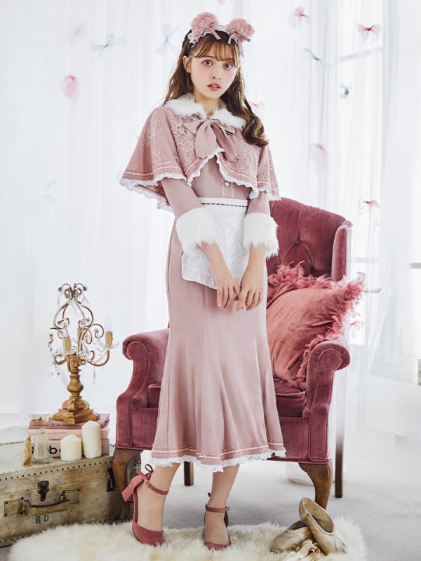 画像4: 【SALE!!】【即日発送】ファーポンチョ付きベアメイドコスプレ/ワンピースコスプレ【sugar nineハロウィン4点セット】【S-Lサイズ/1カラー】[OF01] (4)