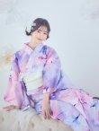 画像5: 【即日発送】パステル水彩フラワーアンニュイ浴衣【浴衣３点セット 浴衣/帯/下駄】[YMT] (5)