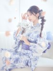 画像2: 【即日発送】モダンフラワー大人エレガント浴衣【浴衣３点セット 浴衣/帯/下駄】[OF04] (2)