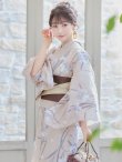 画像9: 【即日発送】ベージュ地×水仙の花浴衣  【浴衣３点セット 浴衣/帯/下駄】[YMT] (9)