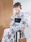 画像10: 【即日発送】ニュアンスモノトーンフラワー浴衣 OBI-siwa-200-kj-1-B / HIMO-900-yn-4-GYxGY / HEKO-800-sb-5-W / YA-73-kn-GY / GETA-01-kj-3-IV[YMT] (10)