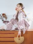 画像1: 【即日発送】ピンクベージュフラワー浴衣  【浴衣３点セット 浴衣/帯/下駄】OBI-siwa-202-ok-5-IV / HIMO-900-yn-7-MOC / HEKO-800-sb-5-W / YCA74kn-MauvePL / GETA-02-ok-4-MOC [YMT] (1)