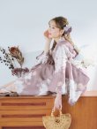 画像3: 【即日発送】ピンクベージュフラワー浴衣  【浴衣３点セット 浴衣/帯/下駄】OBI-siwa-202-ok-5-IV / HIMO-900-yn-7-MOC / HEKO-800-sb-5-W / YCA74kn-MauvePL / GETA-02-ok-4-MOC [YMT] (3)