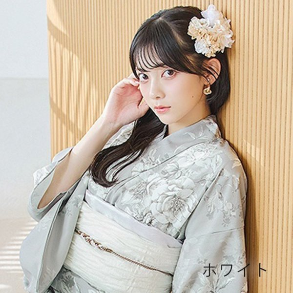 画像7: 【即日発送】【浴衣小物】オーガンジーリボン付きフラワーコサージュ3点セット【2カラー】[YMT] (7)