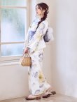 【完売品】ソフトモダンシアーフラワー浴衣【浴衣３点セット 浴衣/帯/下駄】 ソフトモダンシアーフラワー浴衣【浴衣3点セット 浴衣/帯/下駄