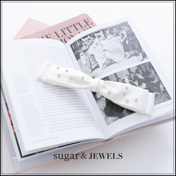 画像2: 【バレッタ】ライトストーンリボンバレッタ【1カラー】[OF02] (2)