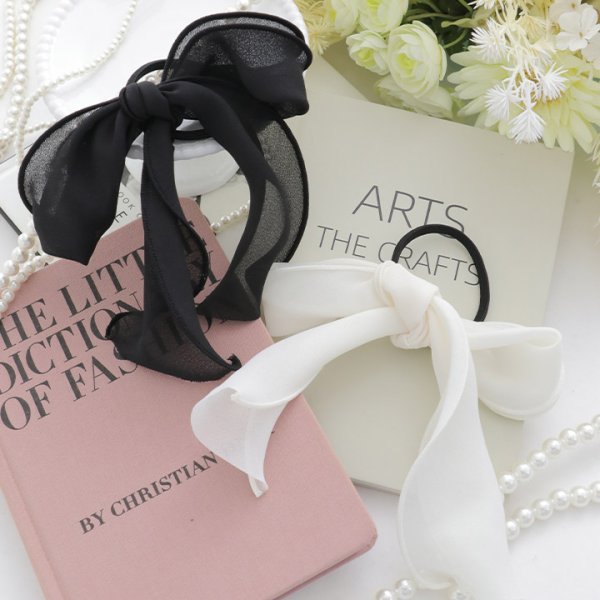 画像6: 【アクセサリー/ヘアゴム】シアーリボンヘアゴム【2カラー】[OF02] (6)