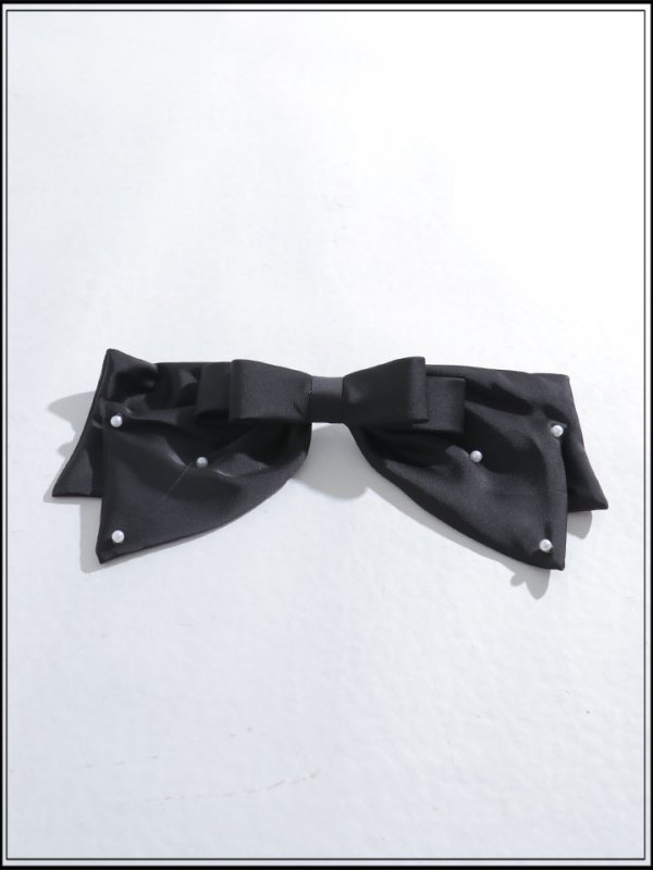 画像2: 【ヘアアクセサリー】パールリボンバレッタ【1カラー】[OF02]  (2)