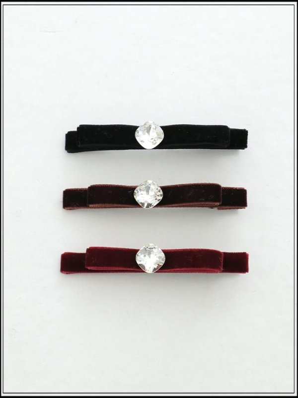 画像2: 【アクセサリー：ヘアピン】ベロアリボンヘアピン【Fサイズ/3カラー】[OF02] (2)