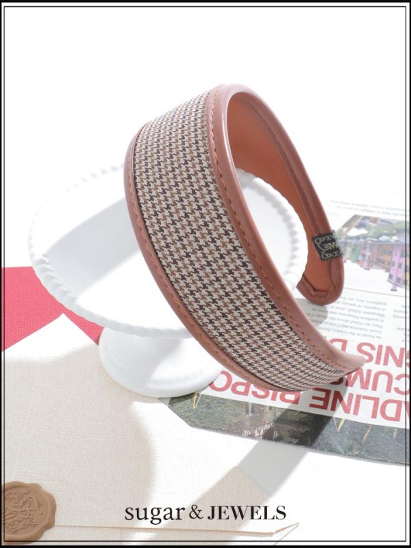 画像1: 【カチューシャ】千鳥チェックワイドカチューシャ【1カラー】[OF02] 【YN】 (1)