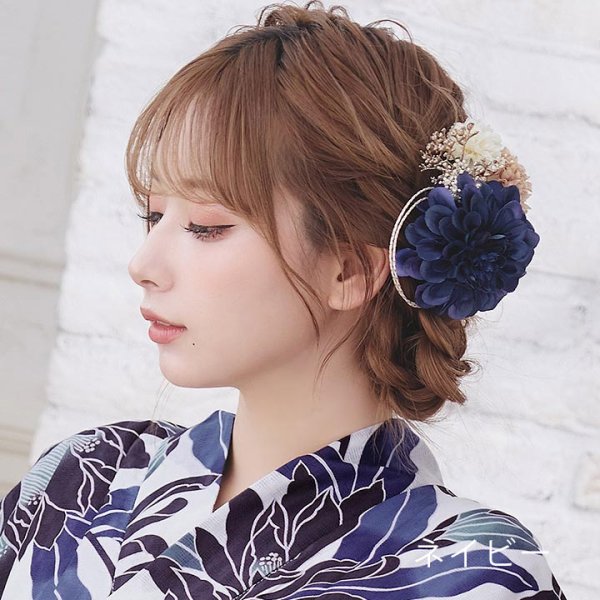 画像4: 【浴衣小物】3連フラワーコサージュ【1カラー】[YMT] (4)