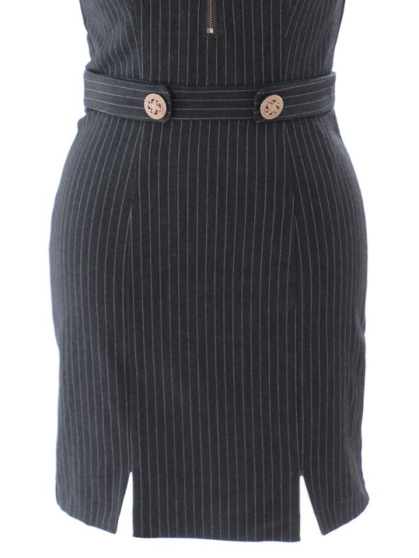 画像16: ストライプノースリーブミニドレス/キャバドレス【XS-Mサイズ/1カラー】[OF01] 【SB】dzw (16)