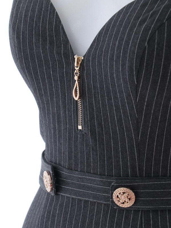 画像17: ストライプノースリーブミニドレス/キャバドレス【XS-Mサイズ/1カラー】[OF01] 【SB】dzw (17)