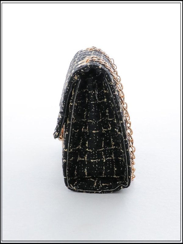 画像7: 【バッグ】2wayゴールドチェーンツイードバッグ【2カラー】[OF03] (7)