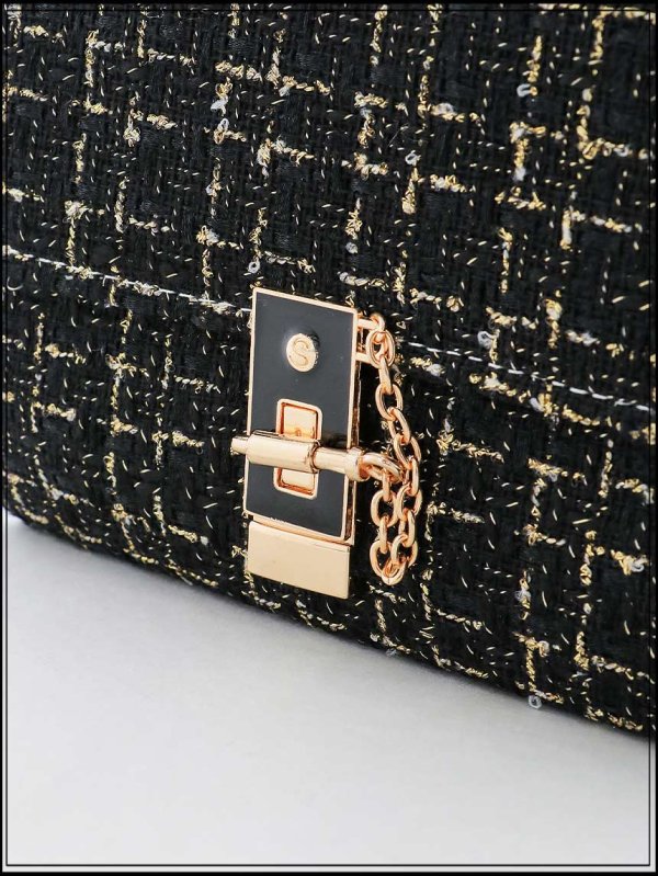 画像9: 【バッグ】2wayゴールドチェーンツイードバッグ【2カラー】[OF03] (9)