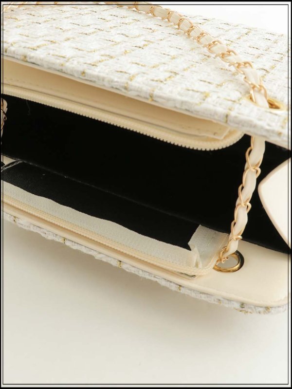 画像6: 【バッグ】ツイードチェーンショルダーバッグ【Fサイズ/2カラー】【IM】[OF03] (6)