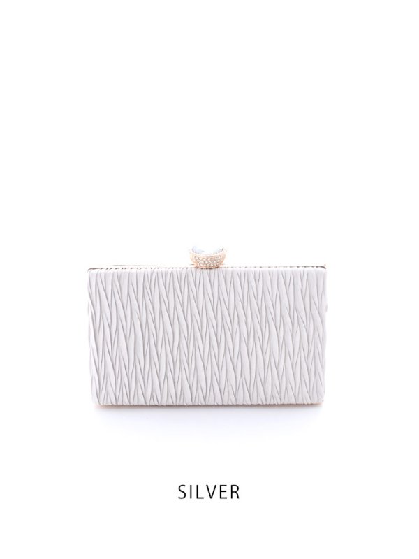 画像3: プリーツサテンクラッチバッグ/プリーツ/サテン/クラッチバッグ【Fサイズ/5カラー】[OF04] 【IM】 (3)