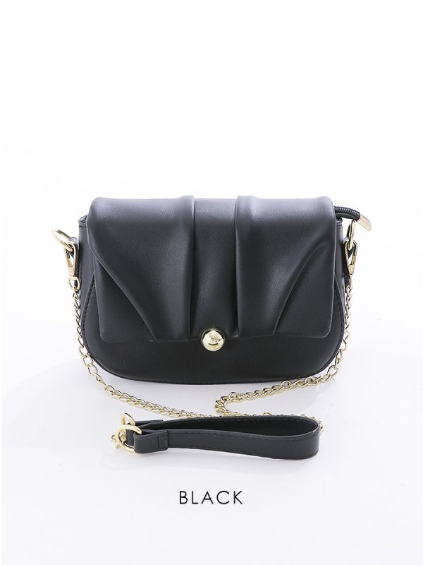 画像2: サテンチェーンショルダーミニバッグ【Fサイズ/3カラー】[OF04] 【IM】 (2)