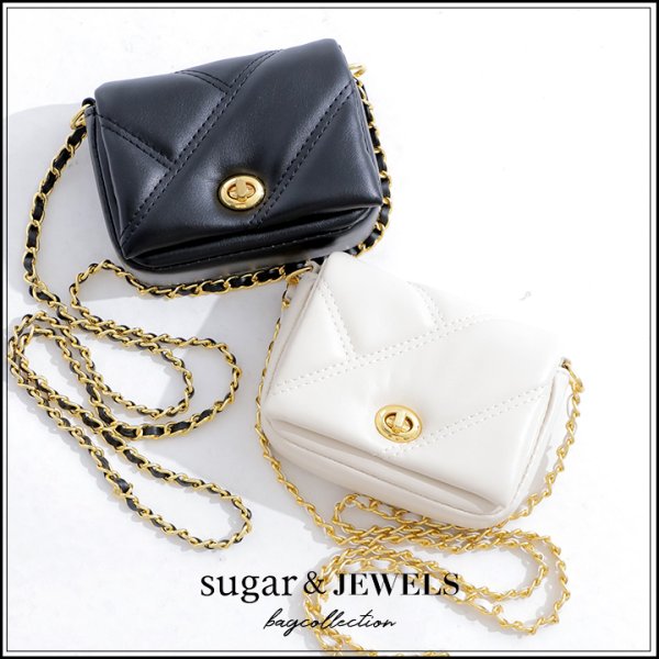 画像2: ステッチデザインミニショルダーバッグ【Fサイズ/2カラー】[OF04] (2)