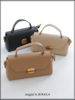 バッグ】2wayレザーパイピングキャンバスバッグ【Fサイズ/2カラー