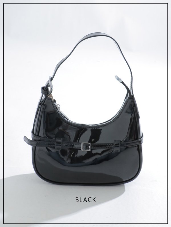 画像2: 【バッグ】エナメルハーフムーンバッグ【Fサイズ/4カラー】[OF03] (2)