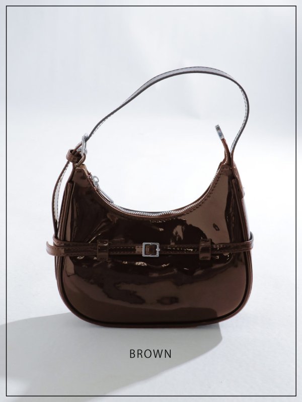 画像4: 【バッグ】エナメルハーフムーンバッグ【Fサイズ/4カラー】[OF03] (4)