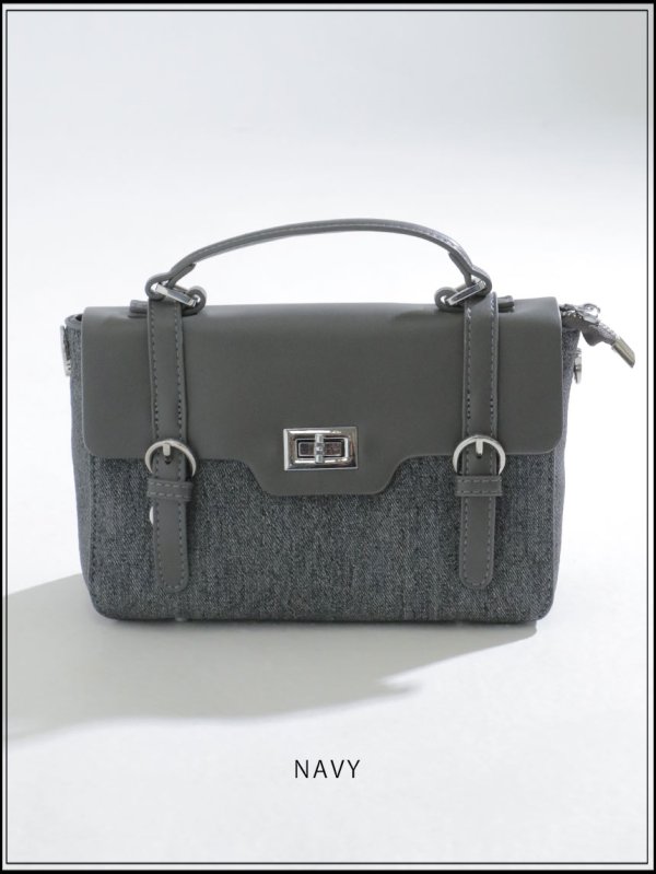 画像4: 【バッグ】レザーキャンバスサッチェルバッグ【Fサイズ/3カラー】[OF02] (4)