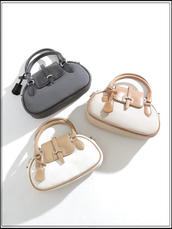 画像2: 【バッグ】キャンバスバイカラーミニバッグ【Fサイズ/3カラー】[OF03] (2)