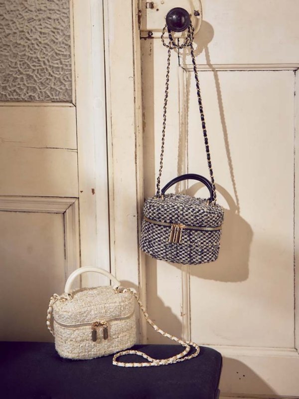 画像11: 【バッグ】チェーンツイードバニティバッグ【Fサイズ/2カラー】[OF03] 【IM】 (11)