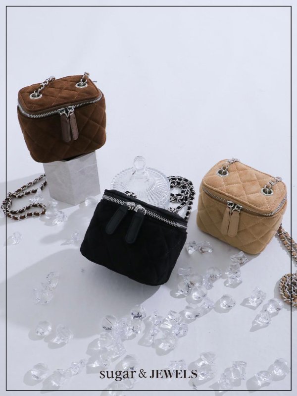 画像1: 【バッグ】チェーンスエードバニティバッグ【Fサイズ/3カラー】[OF03]【IM】 (1)