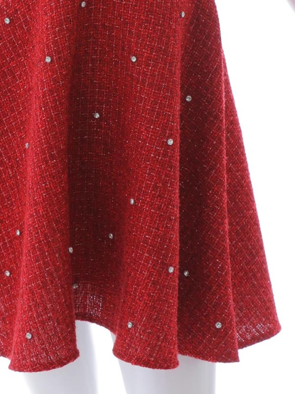 画像21: 【送料無料！】リボンオフショルツイードフレアミニドレス/キャバドレス【XS-Mサイズ/2カラー】[OF03] 【YN】dzwv (21)