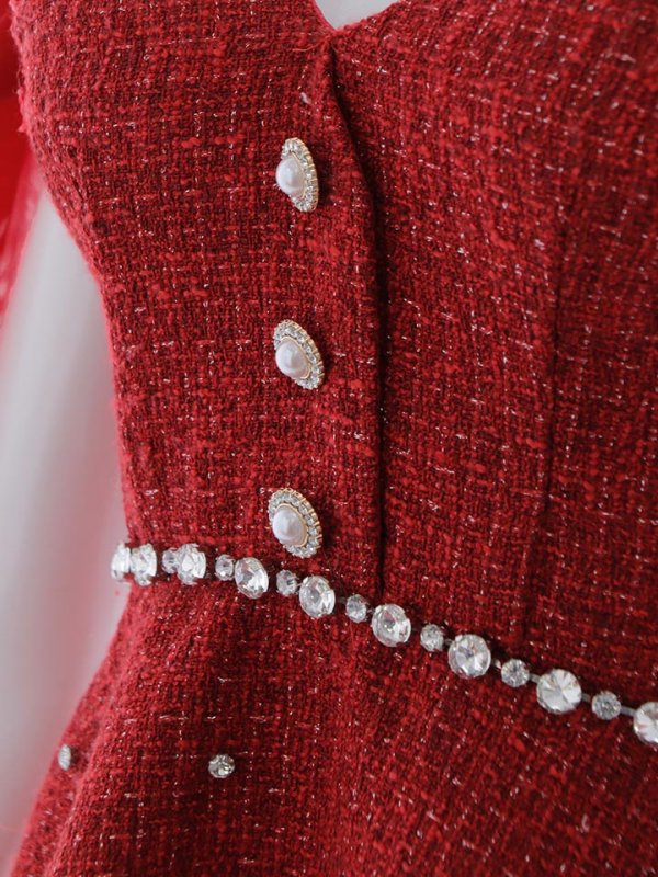 画像22: 【送料無料！】リボンオフショルツイードフレアミニドレス/キャバドレス【XS-Mサイズ/2カラー】[OF03] 【YN】dzwv (22)