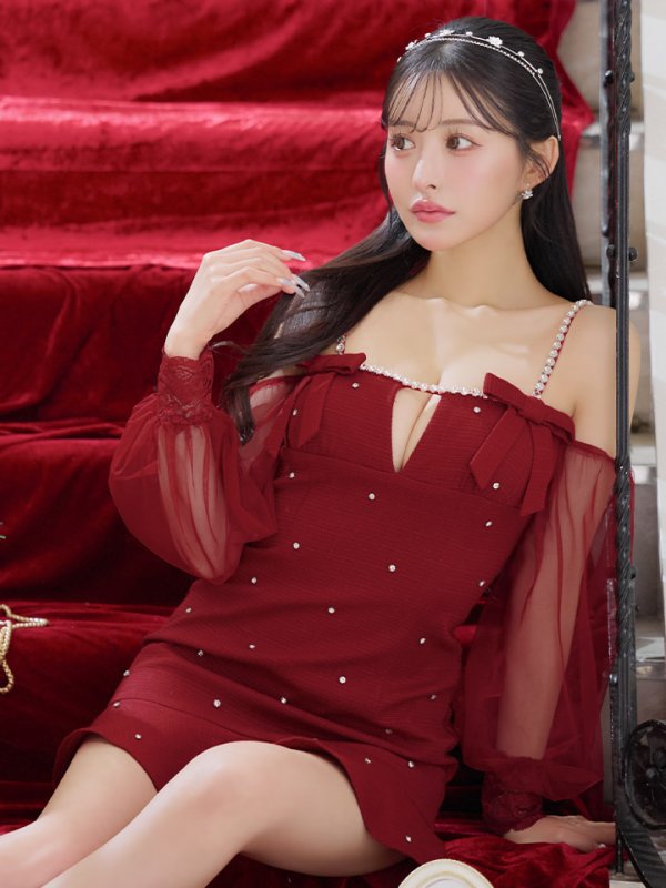 画像9: 【送料無料！】ビジューリボンマーメイドドレス/キャバドレス【YN】【XS-Lサイズ/2カラー】[OF03] 【YN】dzwe (9)