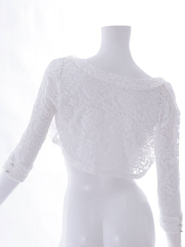 画像5: 再入荷!モノトーン刺繍レースボレロ/上着/羽織り物/アウター【Fサイズ/2カラー】[OF08-U] 【IM】 (5)