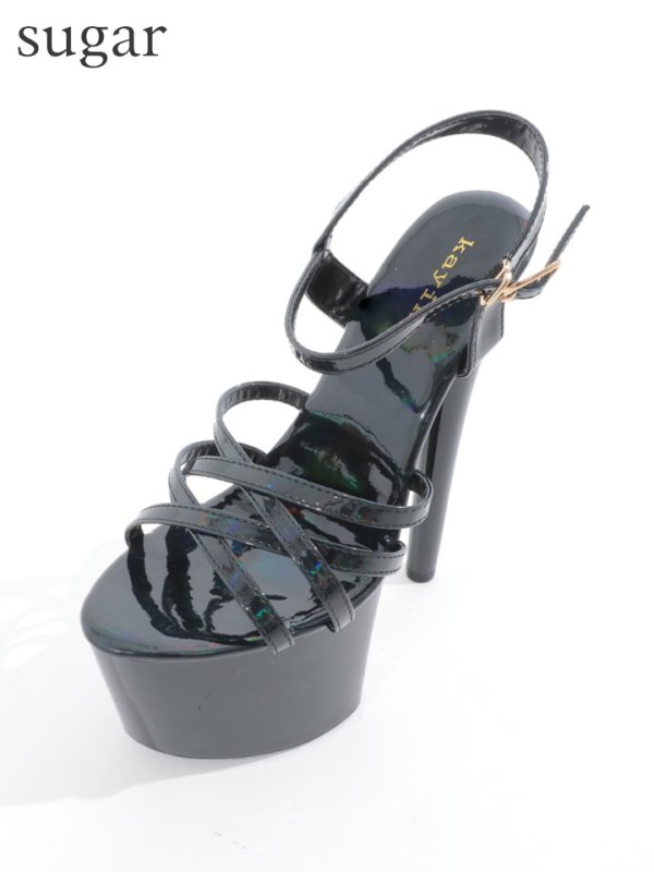 画像6: 【COMEX】 3color/ 17cmヒール/ エナメル/ オープントゥ/ ハイヒール/ ストラップサンダル[OF02] (6)
