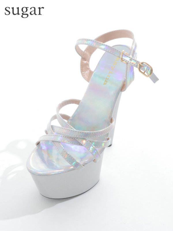 画像2: 【COMEX】 3color/ 17cmヒール/ エナメル/ オープントゥ/ ハイヒール/ ストラップサンダル[OF02] (2)