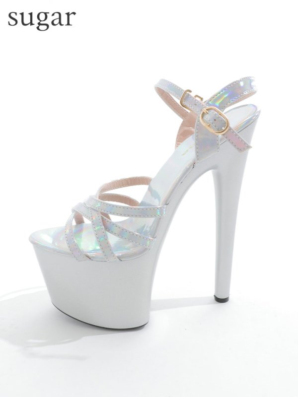 画像3: 【COMEX】 3color/ 17cmヒール/ エナメル/ オープントゥ/ ハイヒール/ ストラップサンダル[OF02] (3)