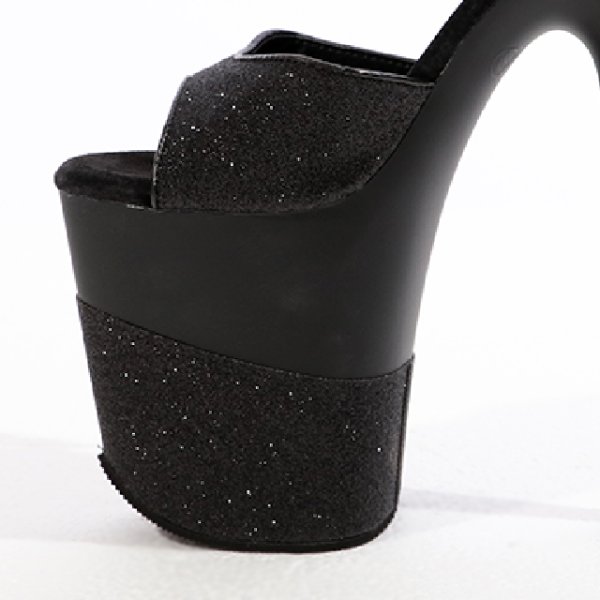 画像9: 切り替えラメストラップ付きフラミンゴパンプス/クリアサンダル/厚底【35-39サイズ/3カラー】[OF02] (9)